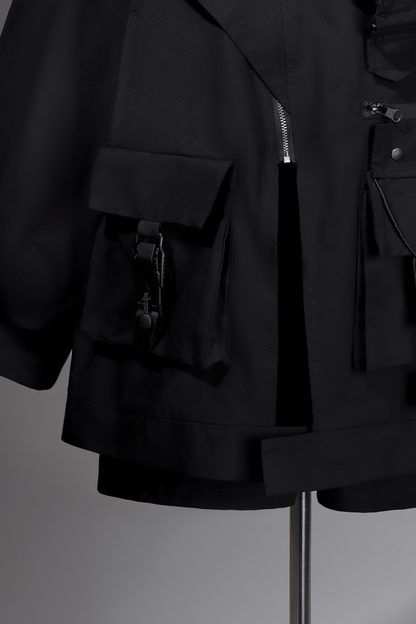 ダークフードジャケット+ショートパンツ+レッグカバー