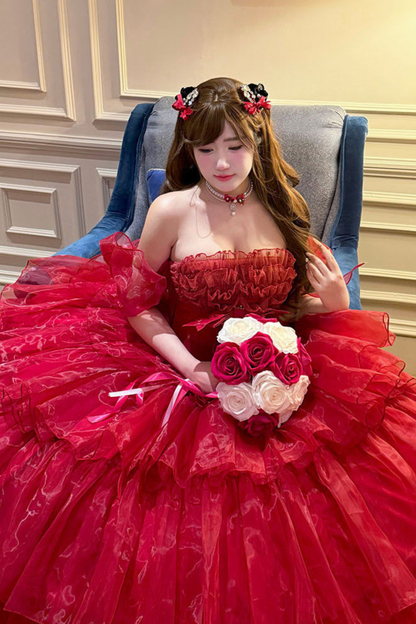 [3월 30일 예약마감] 우아한 무스 러브송 레드 원피스+소매