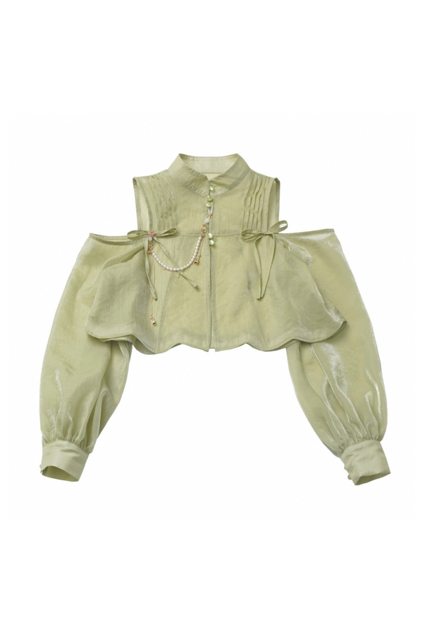 Whitey girly halter dress + off-the-shoulder cropped top