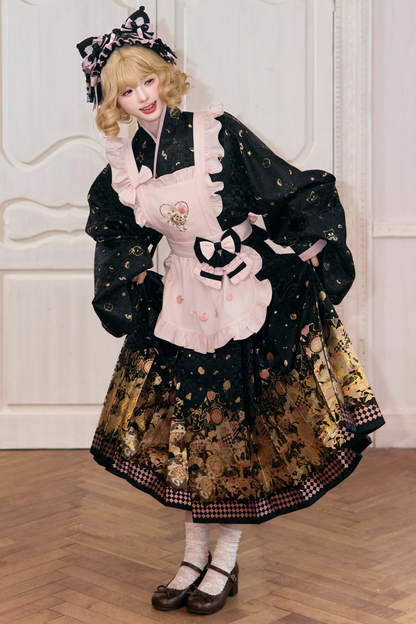 中國風甜美馬戲團圍裙+上衣+裙子+夾子