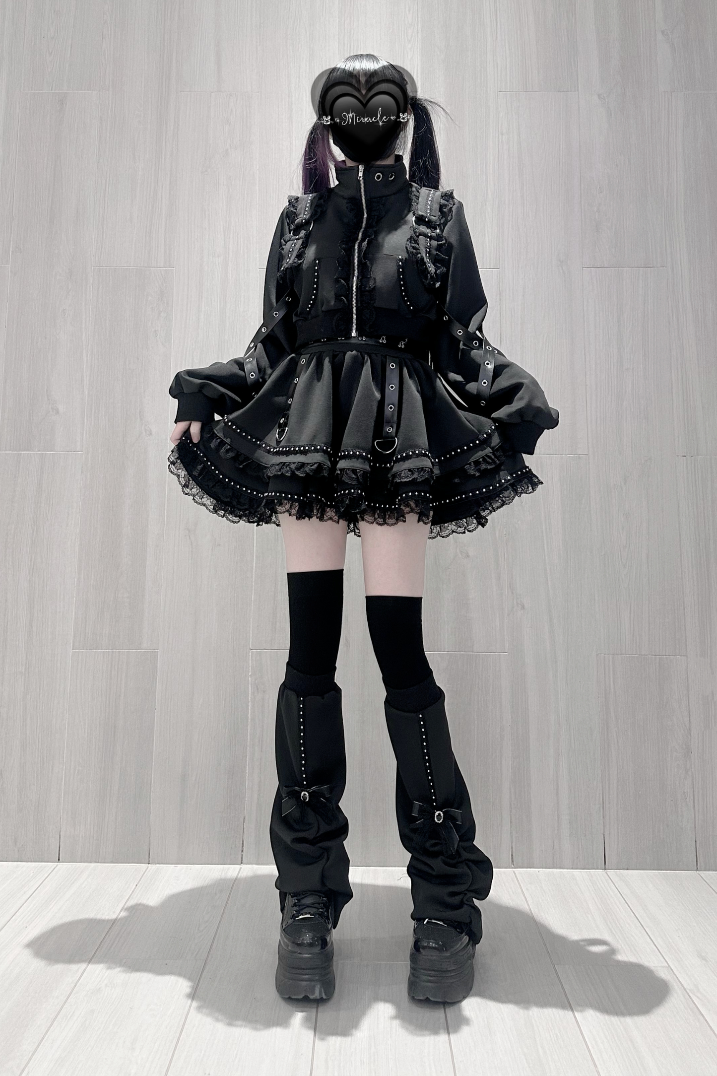 ダークサブカルスポーティジャケット+スカート