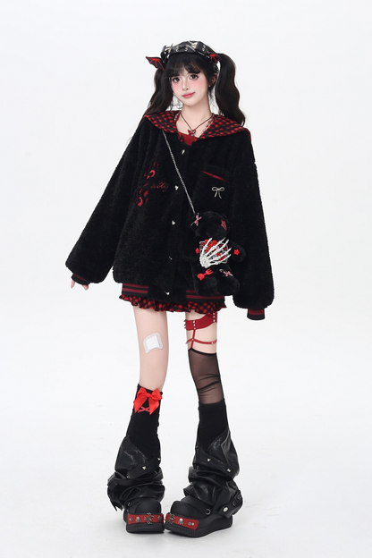 パッチワークラムモードジャケット