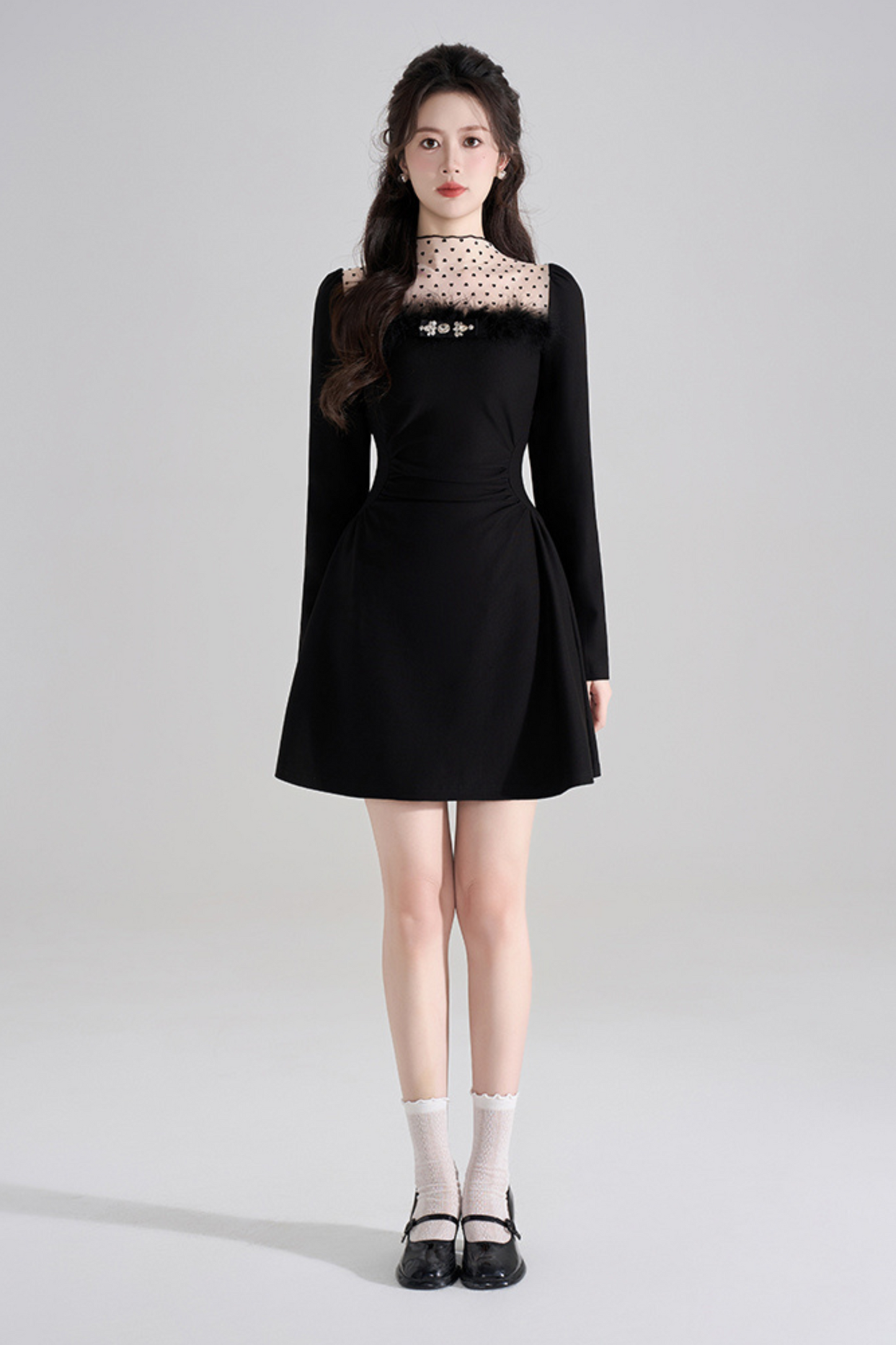 Chic Heart Dot Hepburn Style Dress