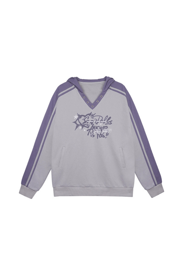 Logo oversized v-neck sweatshirt