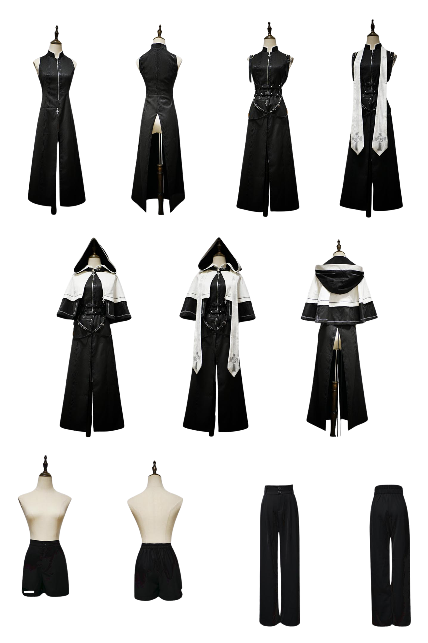 Gothic cape + shorts + long pants