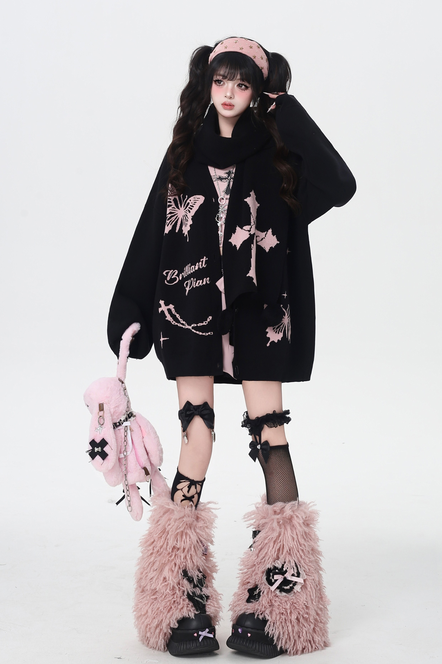 バタフライルーズデザインセーターカーディガン