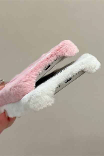 Sweet Ribbon Milky Fur iPhone Case