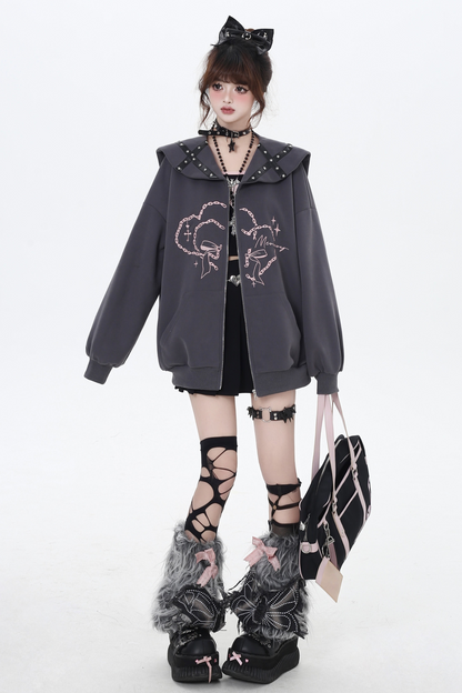 Dark Cross Sailor Collar Hoodie