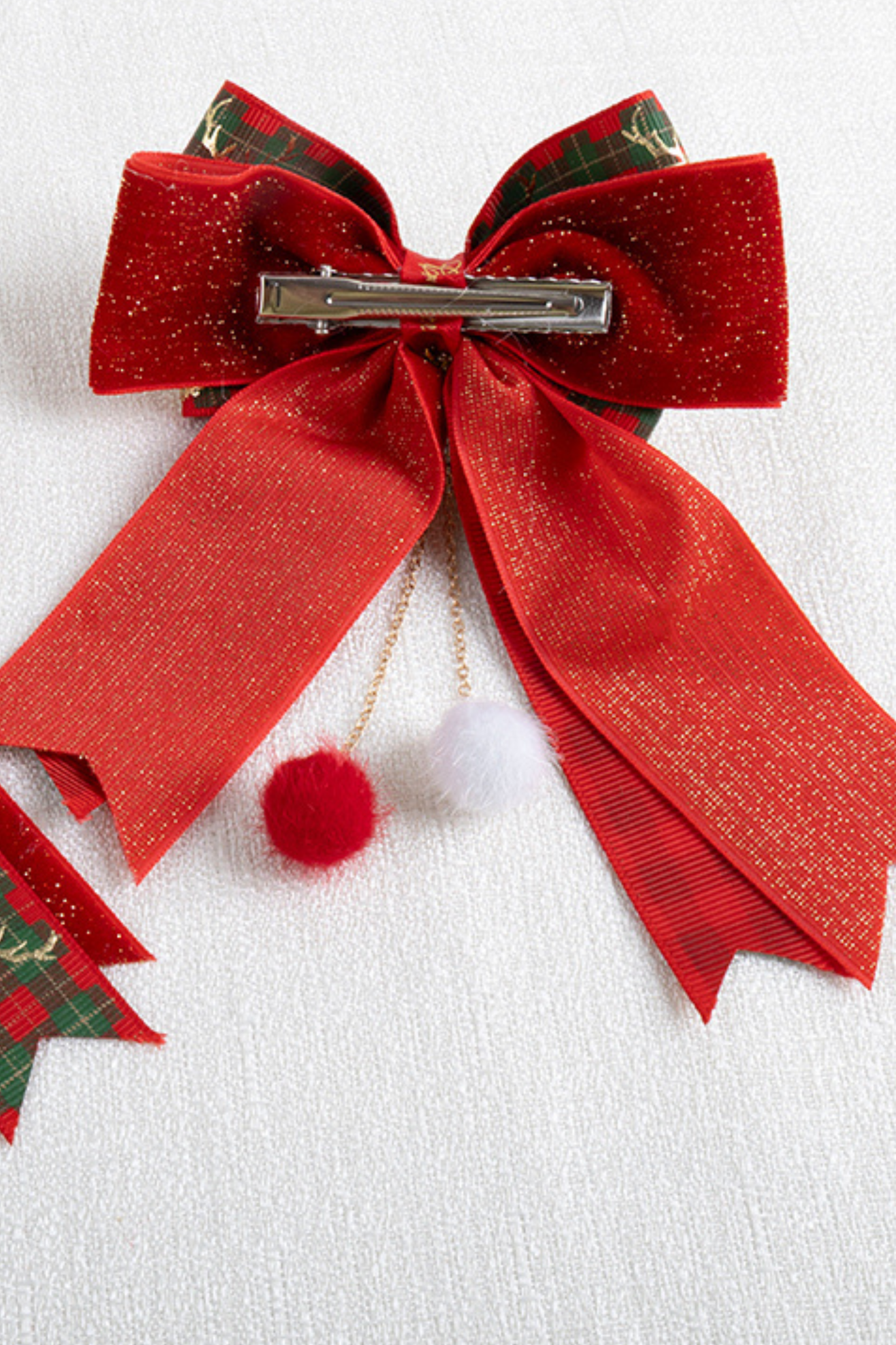 クリスマスレーススイートヘッドバンド+ハットクリップ+リボンクリップ