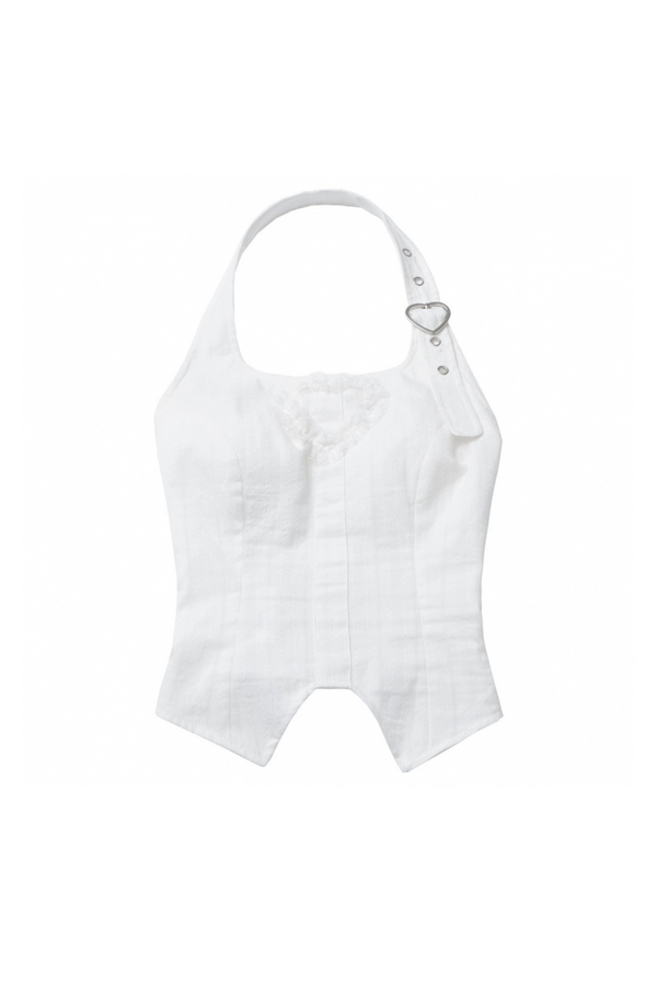 Berry French Ribbon Top + Halter Neck Camisole + Cake Ribbon Skirt