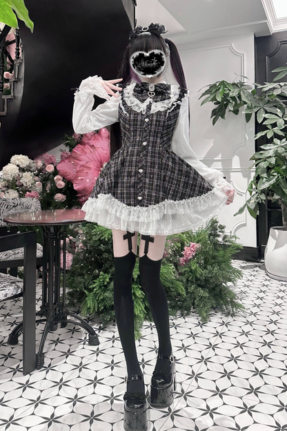 Lace Check Dress + Pants