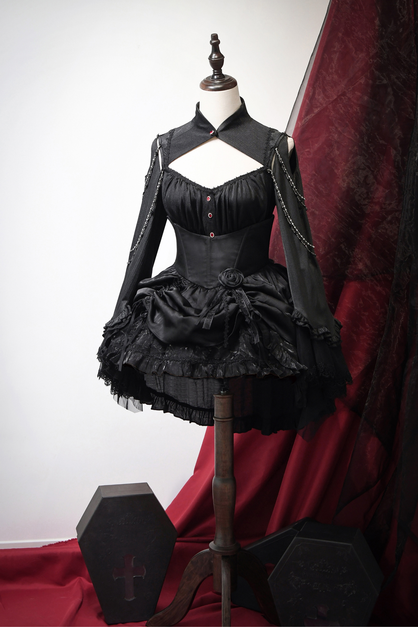 ダークフラワーゴシックロリータセットアップ