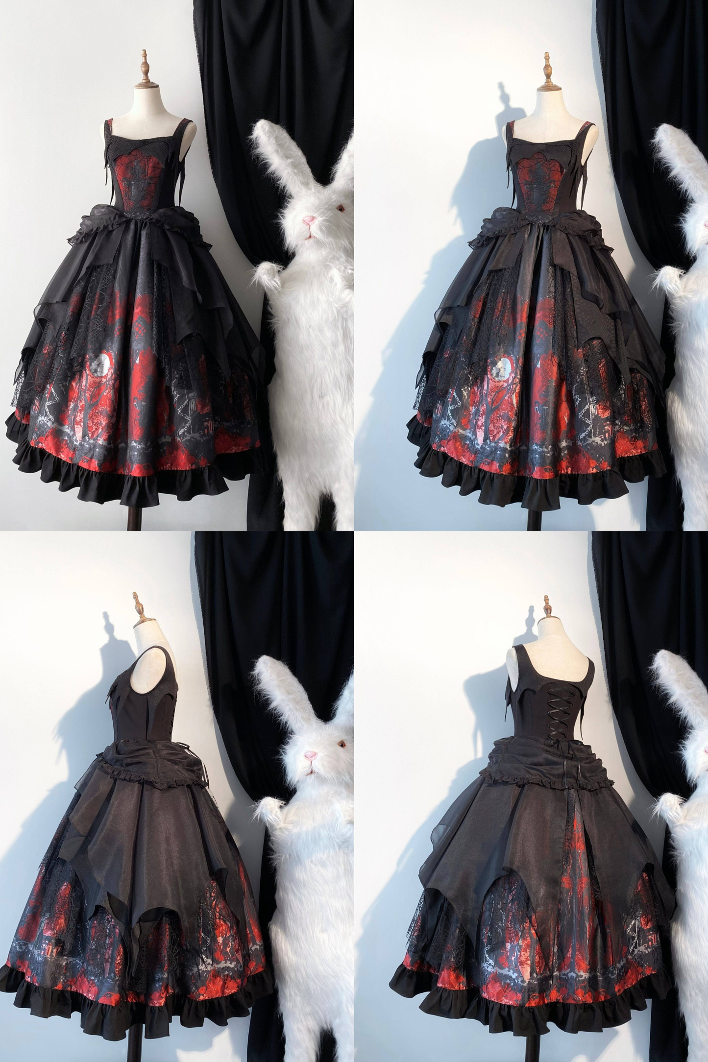 [Vorbestellung bis 29. März] Gothic-Puppen-Trägerrock + ausgestellter Rock