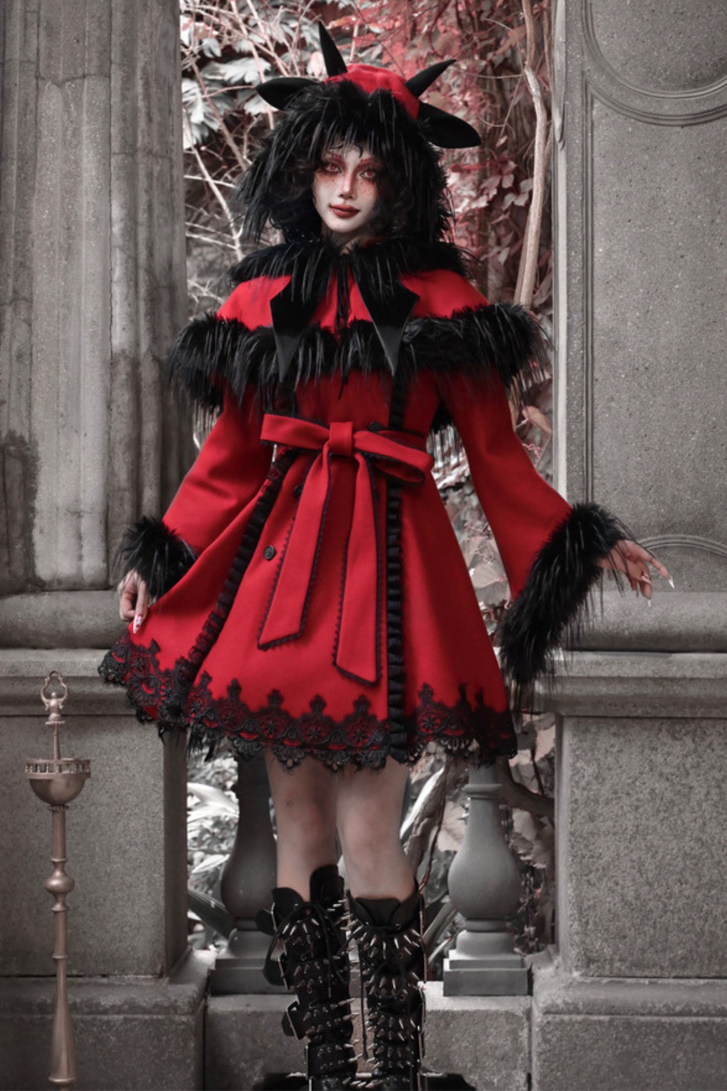 Gothic Carol Dark Cloak Bat Collar Coat