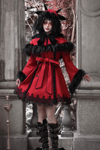 Gothic Carol Dark Cloak Bat Collar Coat