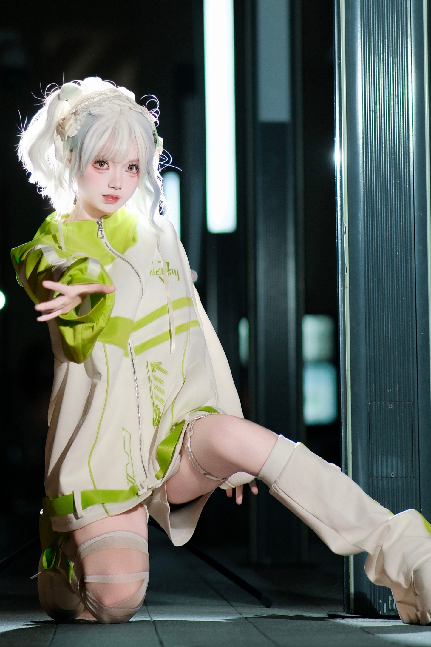 サイバーサブカルジャージジャケット+ショートパンツ+レッグカバー