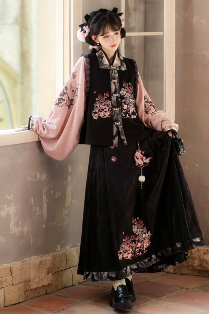 Dark Powder China Vest + Collar + Skirt