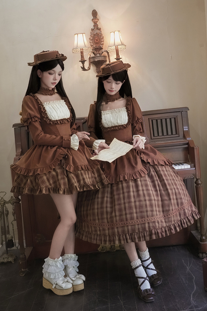 スイートチェックドールドレス＋2WAYリボン＋リボン＋ハット