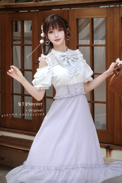 Mine Cute Bicolor Ribbon Dress