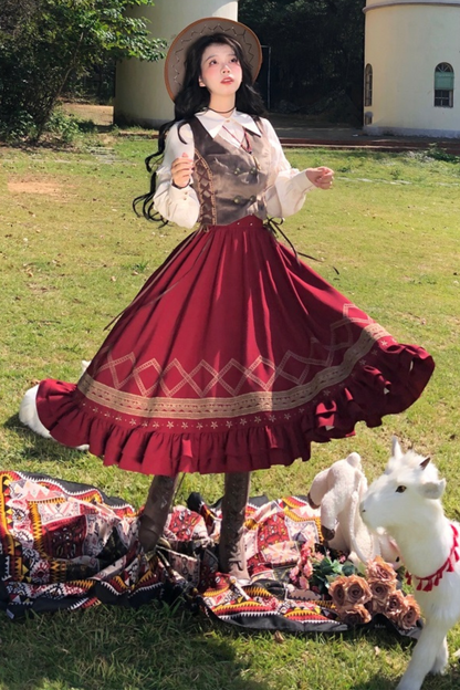 クラシカルレトロフレアロリータスカート