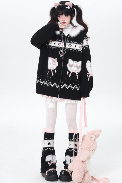 Snow Fair Island Cardigan + Leg Warmers