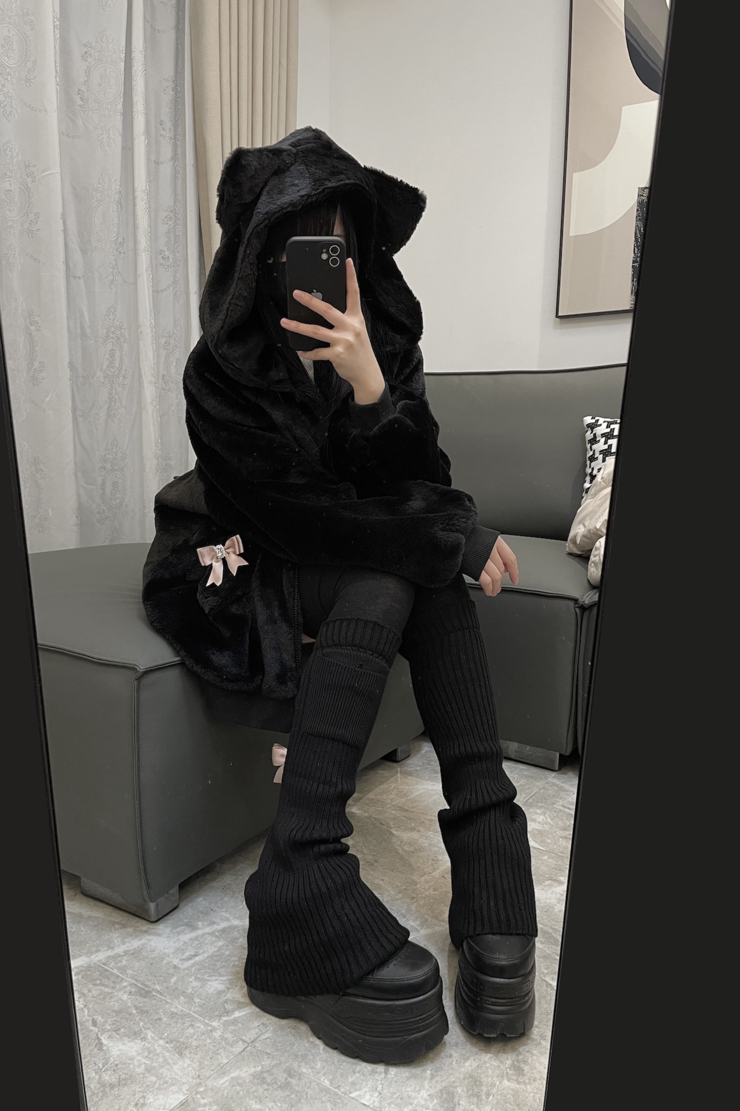 猫耳ぬいぐるみフードジャケット