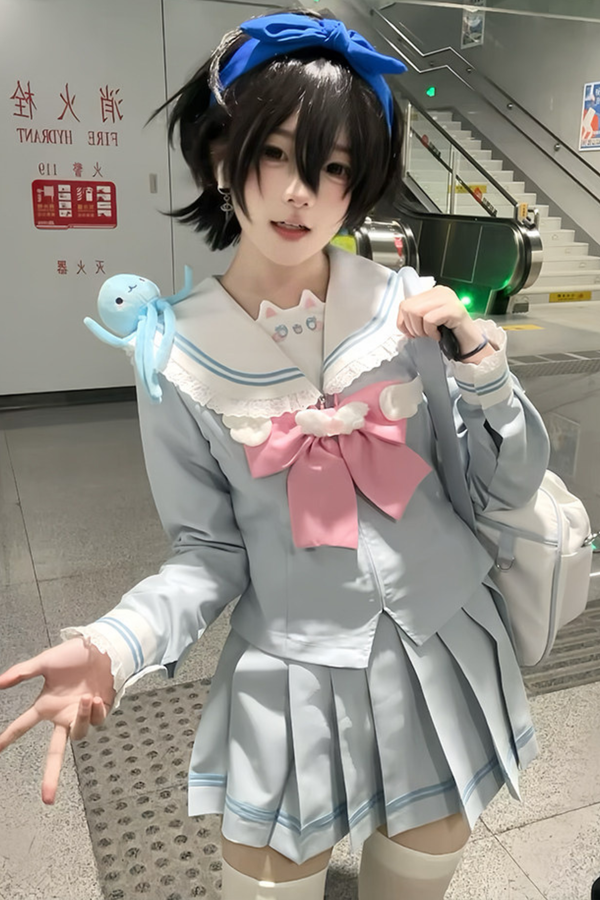 Sweet Sailor Top + Skirt + Tie