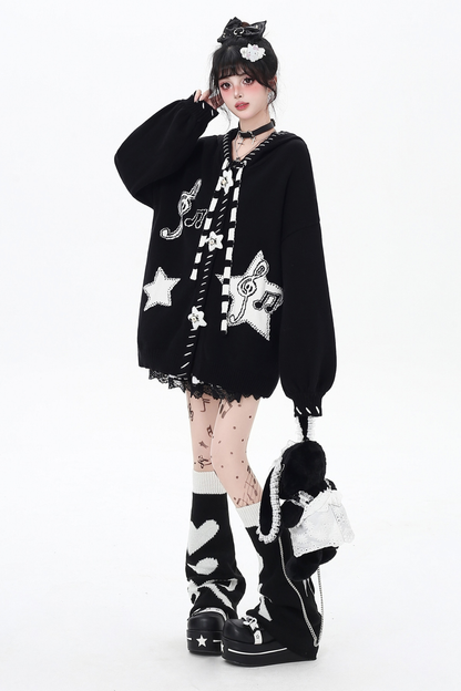 Music Dark Lantern Sleeve Cardigan