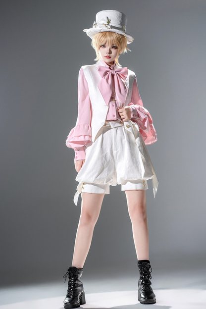Retro Elegant Prince Shirt + Suspender Shorts