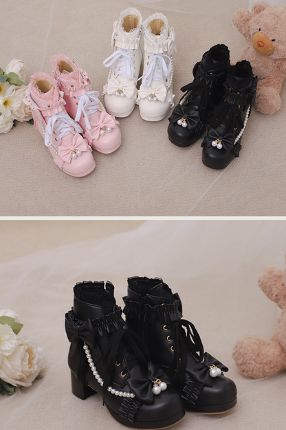 パールリボンスイートロリータブーツ
