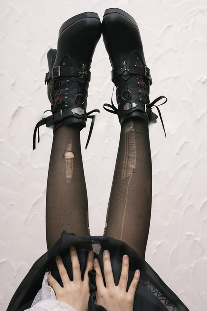 【12月8日予約締切】LACYBONESダークゴシックパンクブーツ