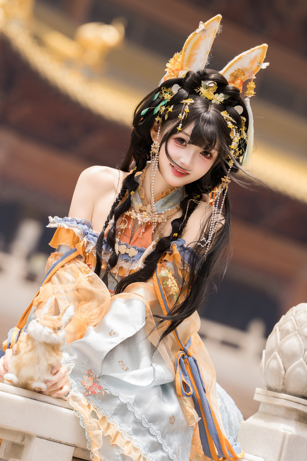 Robe Lolita Lapin Jade + Serre-tête + Pendentif