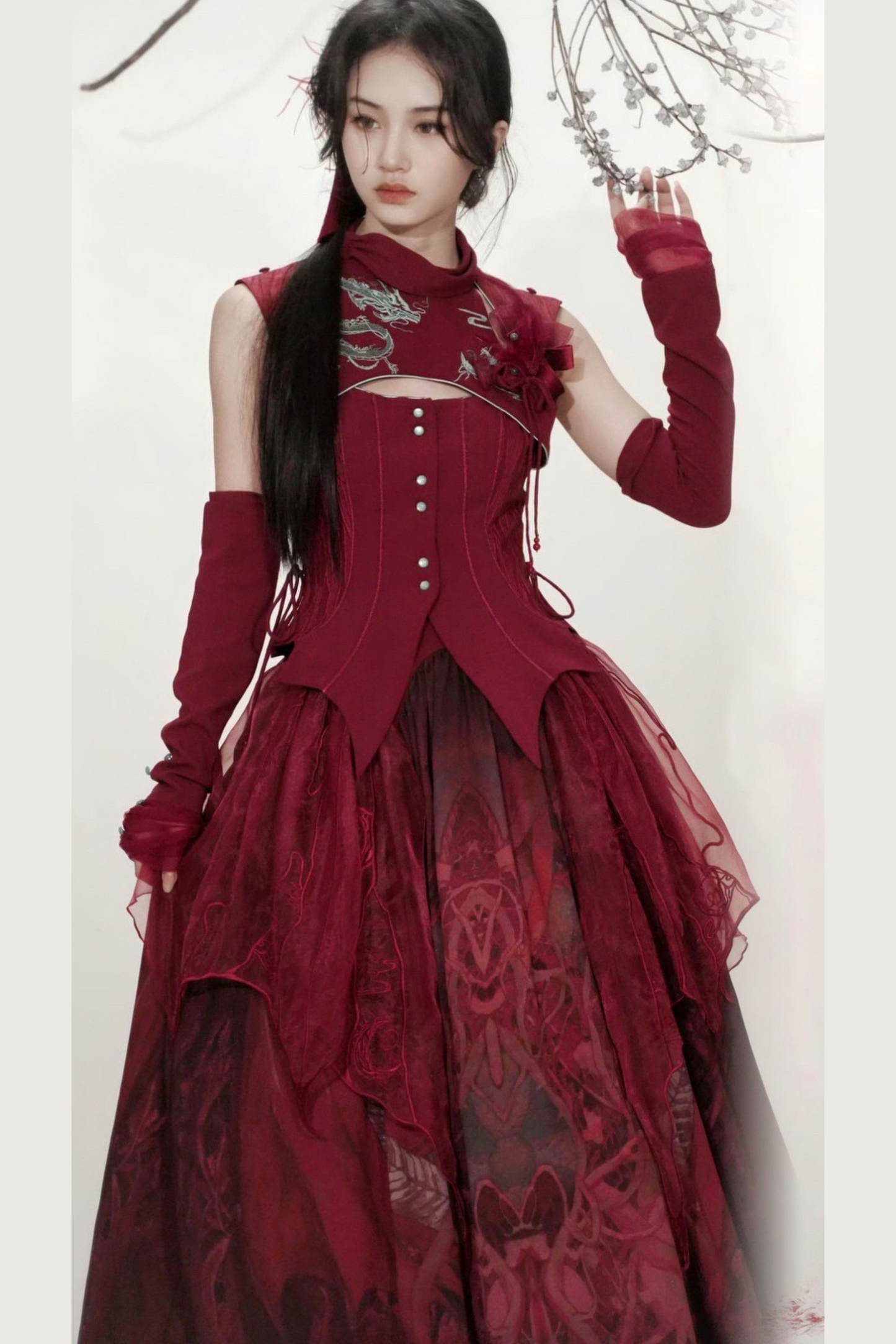 [Deadline for reservations: February 26th] Red Dragon x Black Dragon x Purple Snake Lolita China Gothic Setup