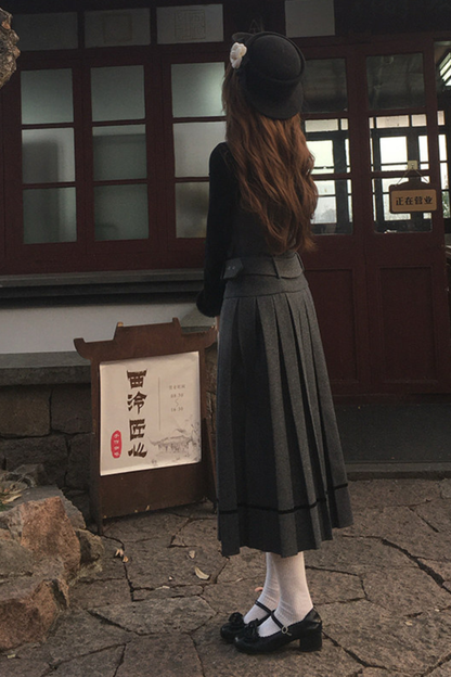 エレガントデイリーベストドレス+リボンヘアアクセサリー