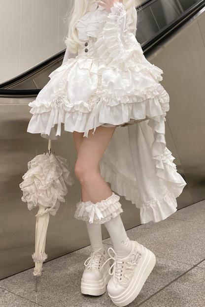 【12月6日予約締切】クロスノクターンゴシックダーク・ストライプレイヤードトップ＋クロスローズ・ストライププルアップスカート