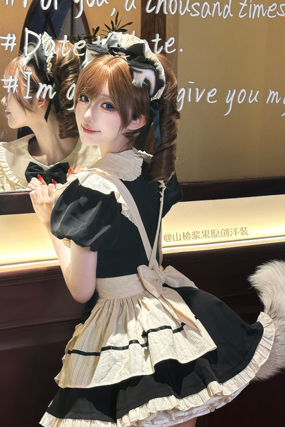 Little Maid Elegant Lolita Dress + Apron + Sleeve + Headband