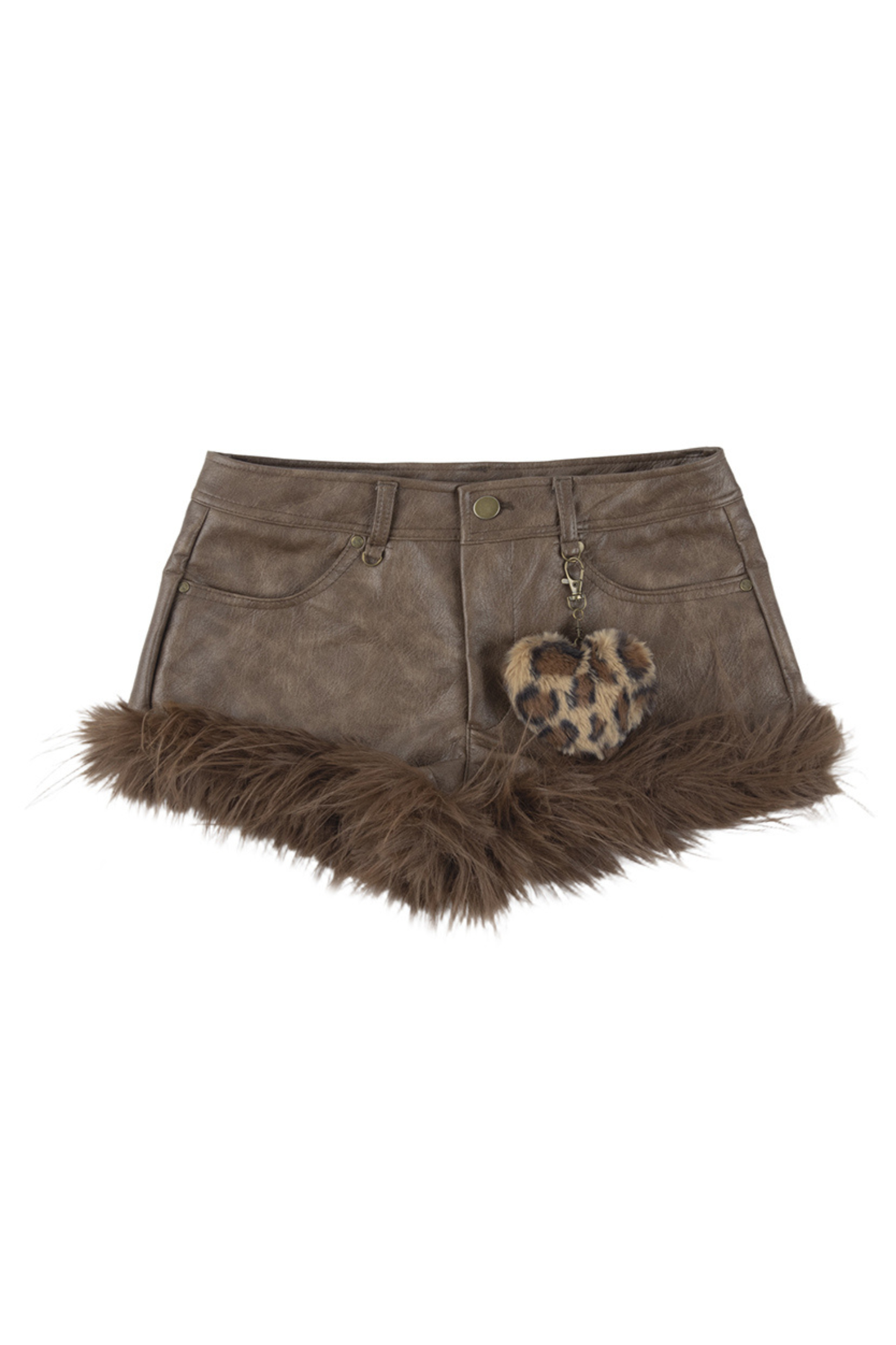 Y2Kミラードプーレザーホットパンツ