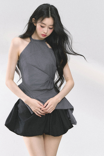 フレンチホットティーホルターネックトップス