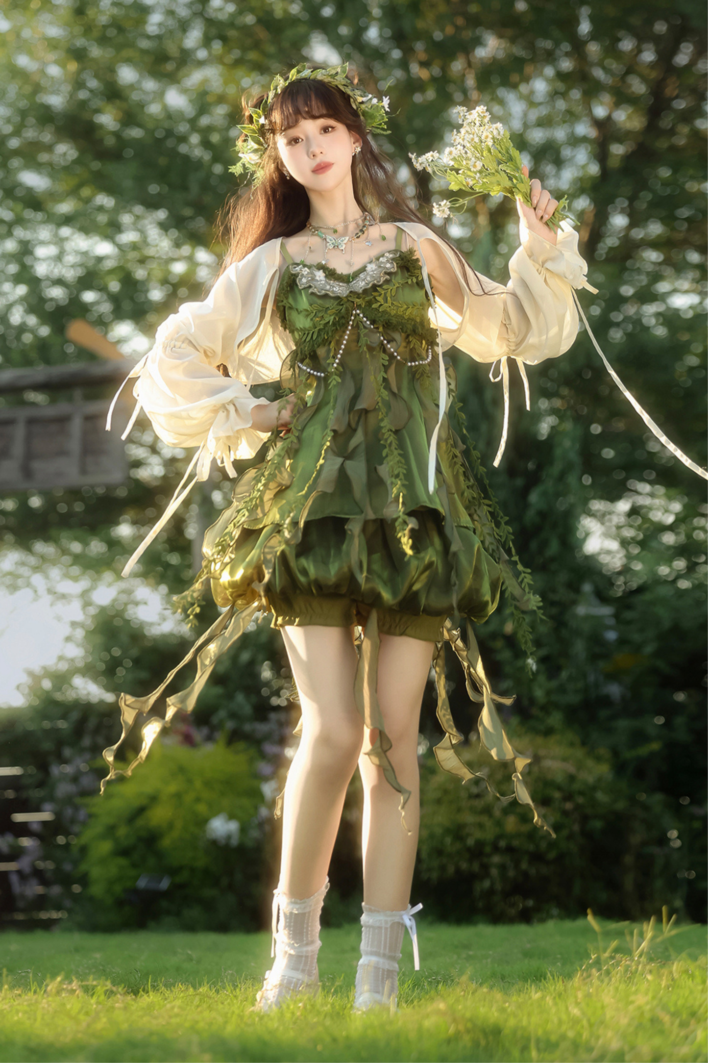 フォレストガールチャイナドレス+トップス+スカート