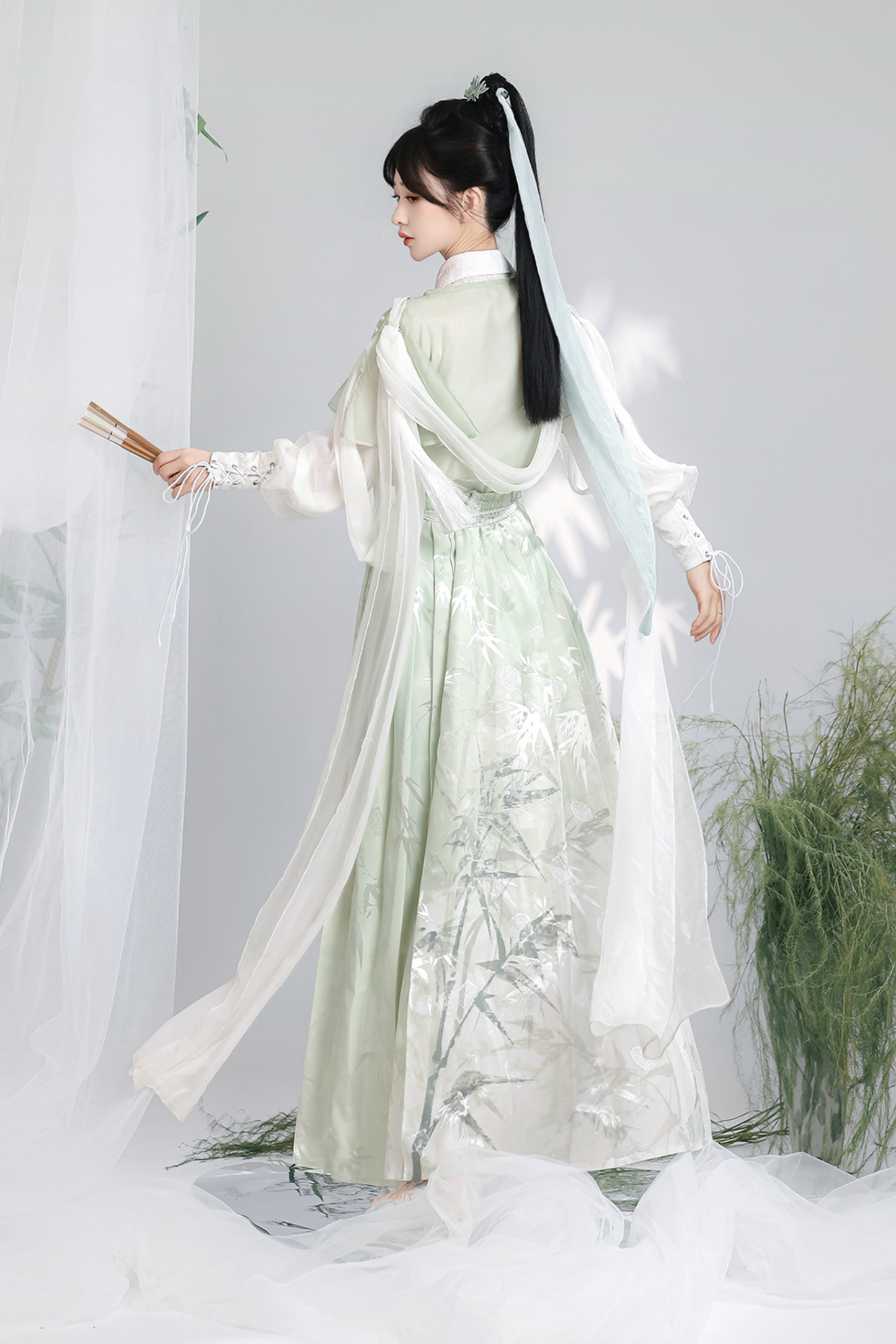 Forest Roman China Top + Outerwear + Skirt