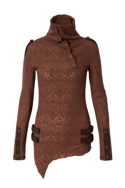 레트로 비대칭 니트 스웨터