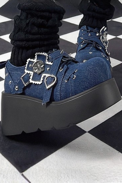 パンクスタイルプラットフォームシューズ