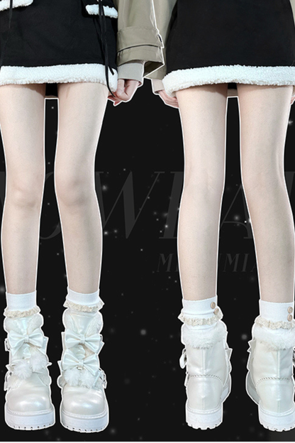 リボンプラットフォームソールブーツ