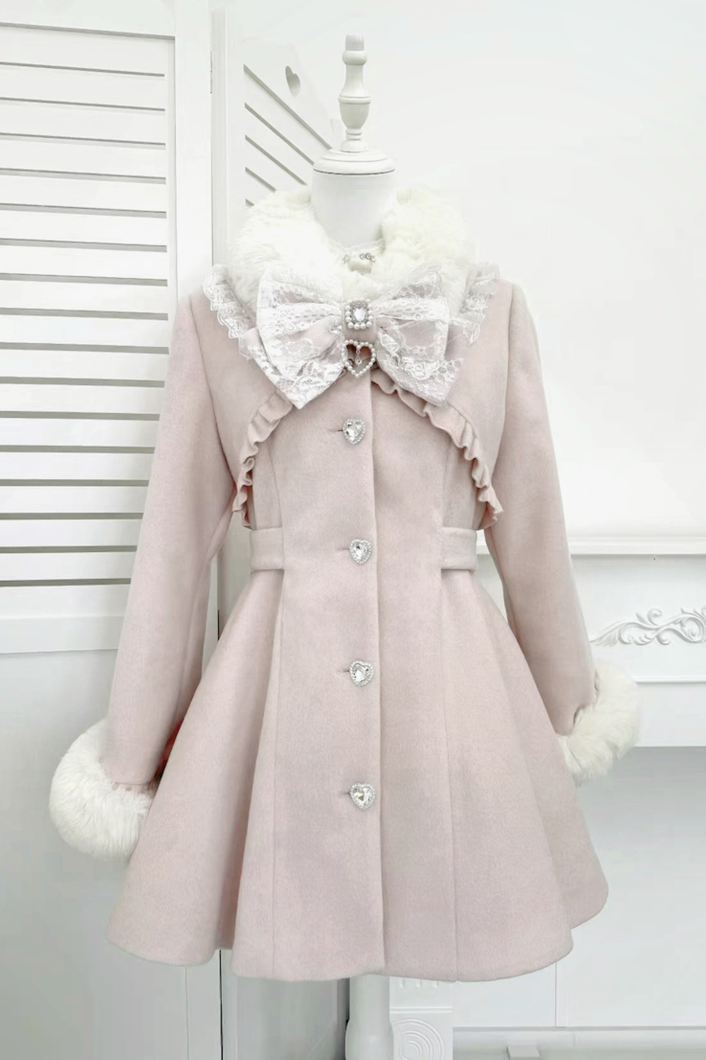 リボンウエストマークフレアコート