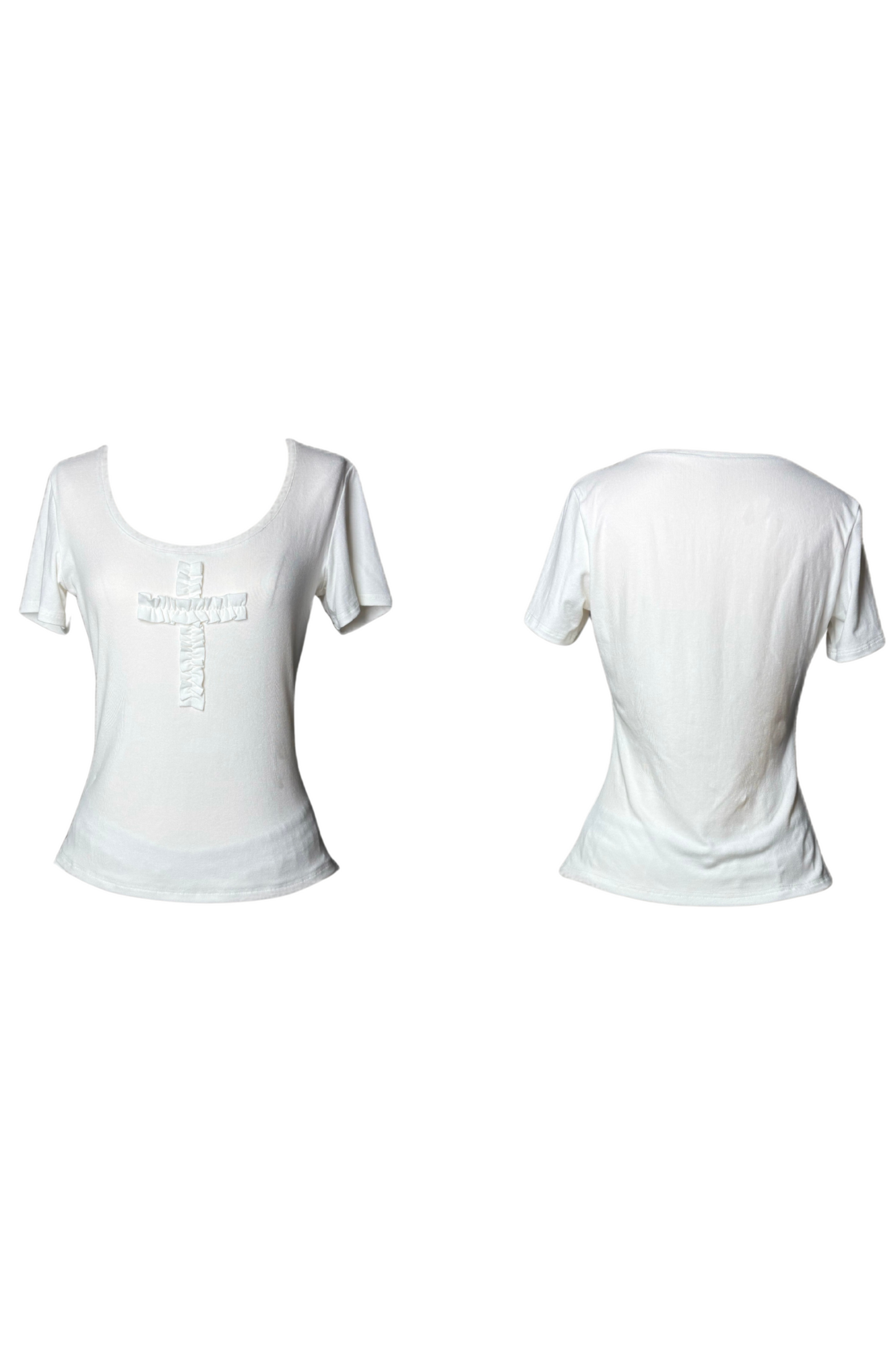 Gothic-Stil Kreuz-T-Shirt + Kreuzkragen + Kürbishose