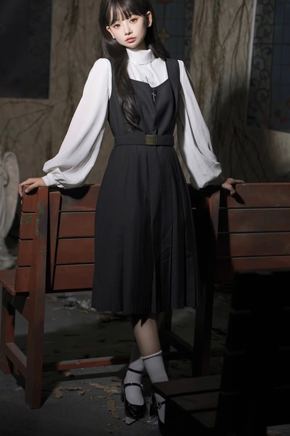 ゴシックスクールマント＋トップス＋ベストドレス