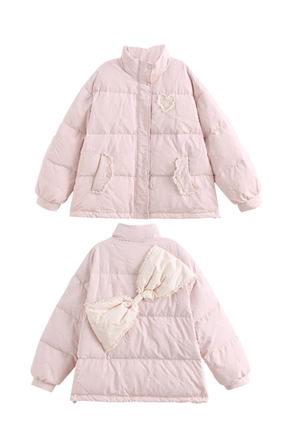 バックビッグリボンダウンジャケット