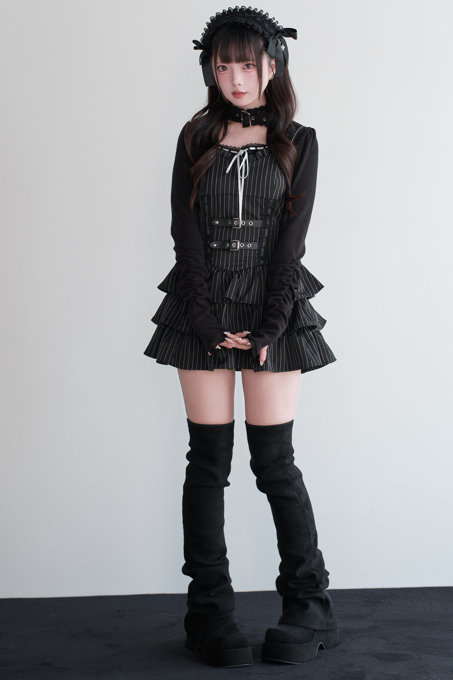 地雷フレアスリップドレスドレス