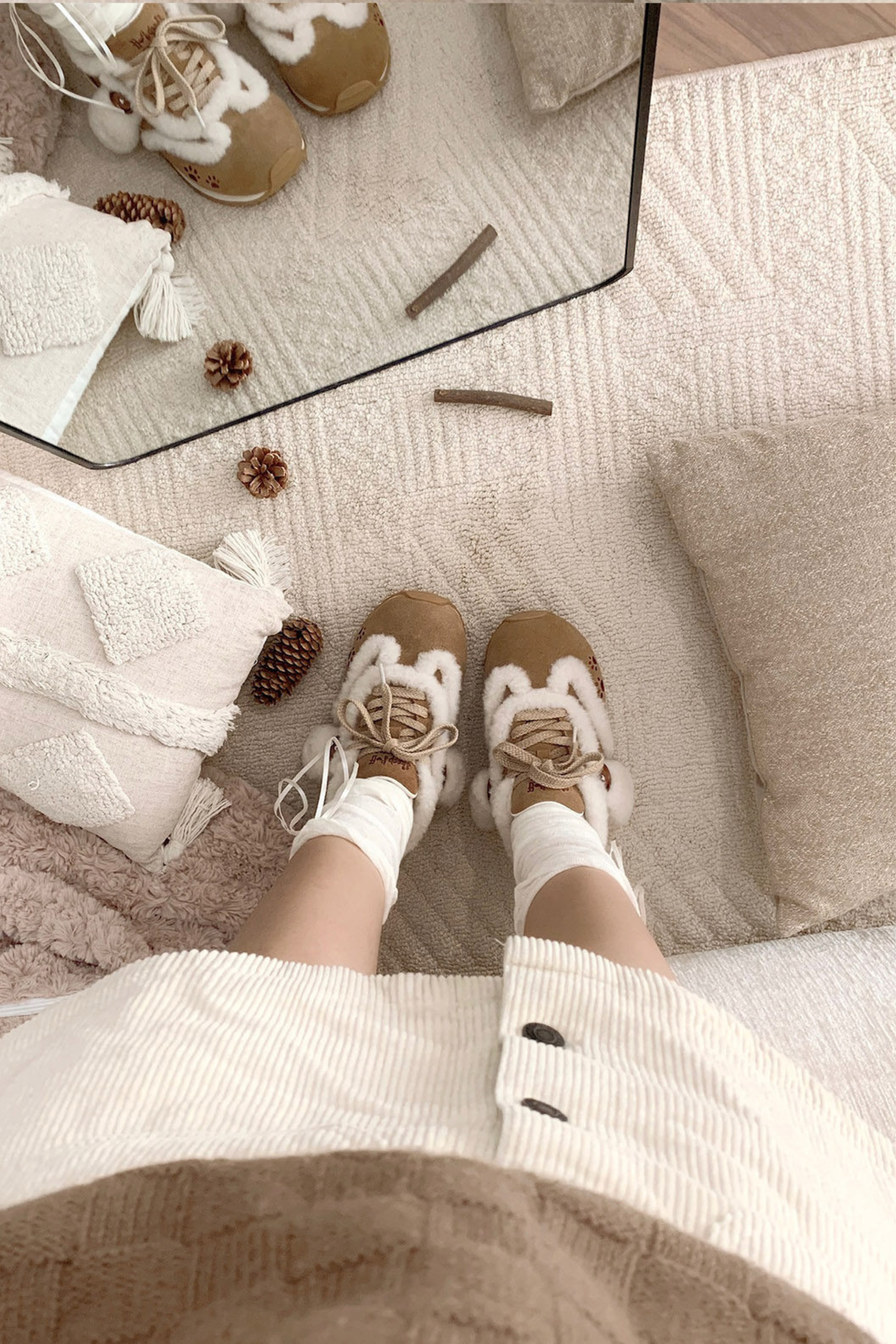 Sheep Puff Plush Running Shoes