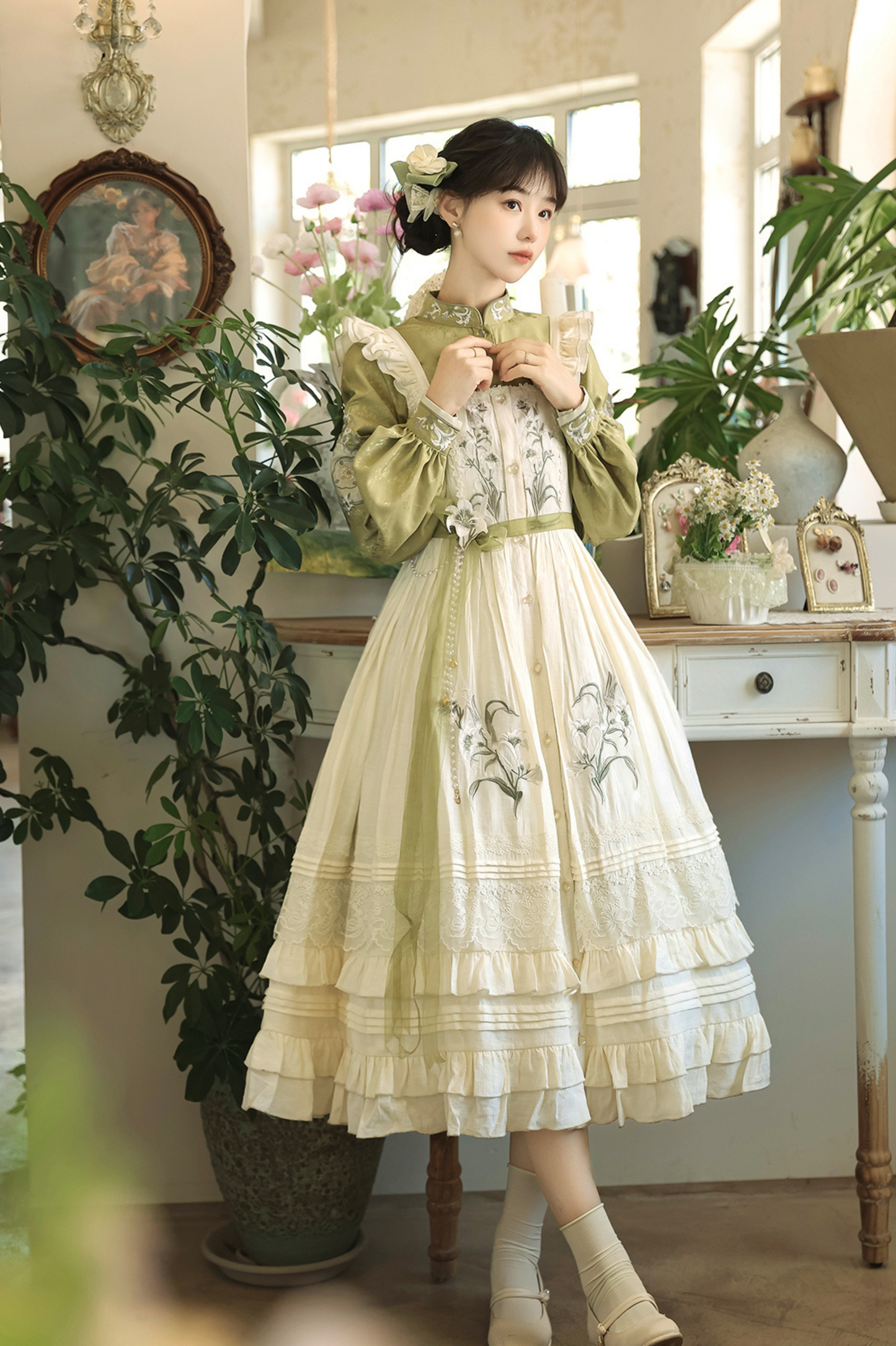 【予約商品】レトロチャイナエレガントロリータドレス+トップス